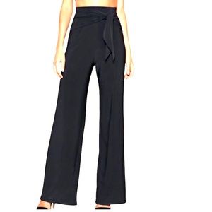 Nasty Gal wide leg stretchy tie front pants SIZE 8